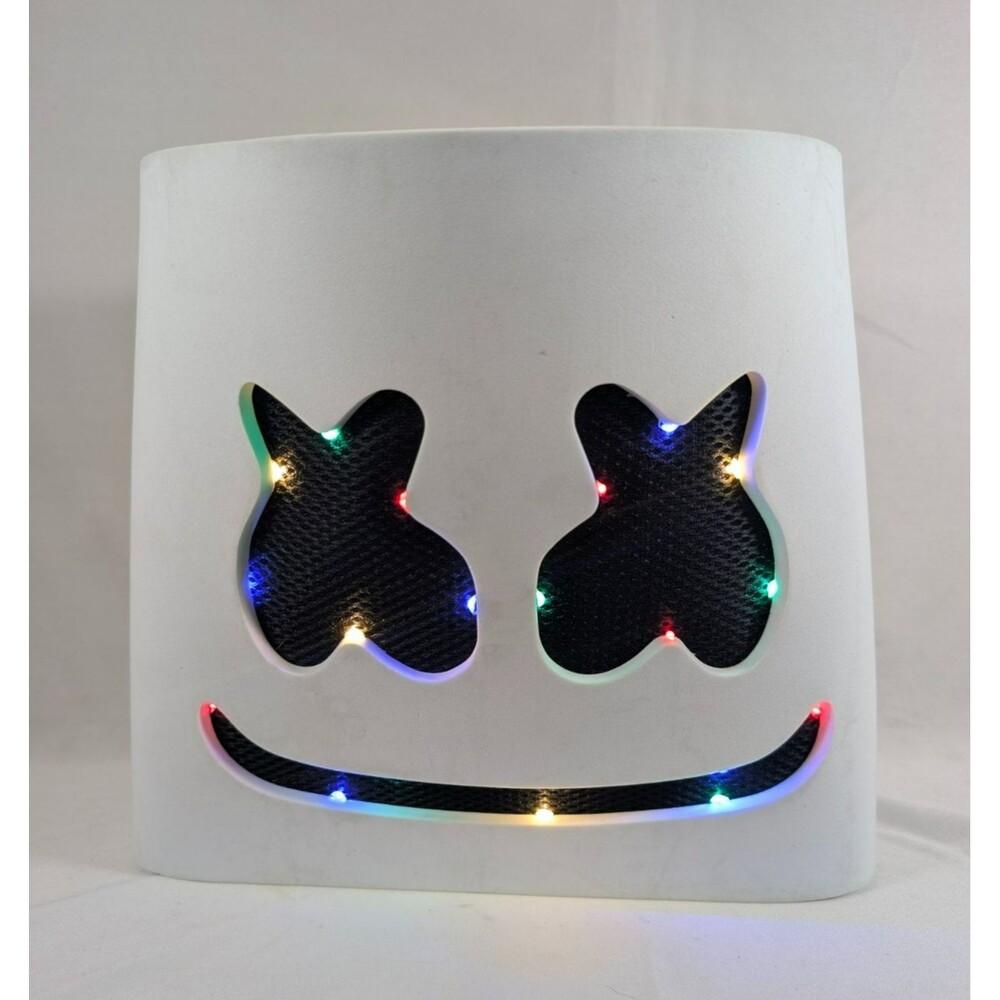 Marshmello DJ Helmet Mask LED Light Up White Adult Electronic Cosplay Costume